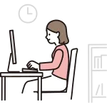 Woman Doing Remote Work Sideways SVG Icon